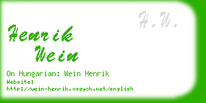 henrik wein business card